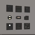 Modern Black Wall Lamps With Various Square And Round Illuminated Design Options