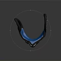 Stylish Blue Face Mask With Black Straps White Stitching And Adjustable Features