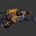 Legendary Warrior Character With Golden Hair Ornate Armor And Trident In Combat Stance