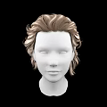 Game and Movie Character 3D Head Model with Brown Curly Hair and Realistic Design