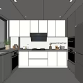 Modern Kitchen Interior Design With White Cabinets Countertop Appliances Window And Plant