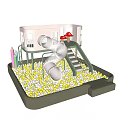 Colorful Kids Play Equipment with Slide Stairs Mushroom Decor and Ball Pit
