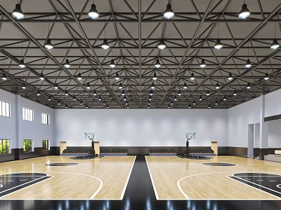 modern basketball hall basketball court 3d model