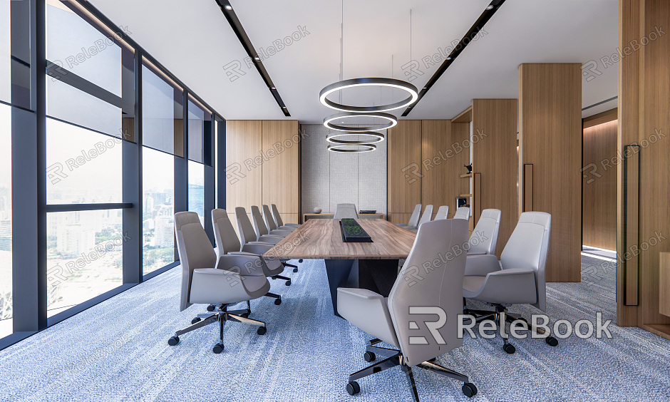 Modern Conference Room Conference Table Office Furniture Chandelier Conference model