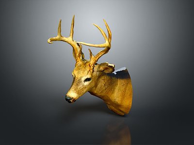 Modern Animal Wall Decorations Deer Head Antlers Bucks Animal Statue 3d model