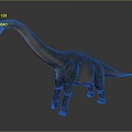3D Rendered Sauropod Dinosaur With Long Neck On Gray Background