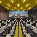 Spacious Fitness Gym With Rows Of Exercise Bikes And Large Screen