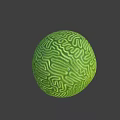 Green Sea Urchin Marine Animal Featuring Spherical Body And Intricate Surface Patterns