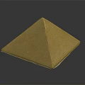 Cartoon Style Pyramid Illustration With Sandy Color Shiny Surface And Dark Background Scene