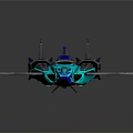 Futuristic Spacecraft Design With Sleek Blue And Gray Exterior And Aerodynamic Wings