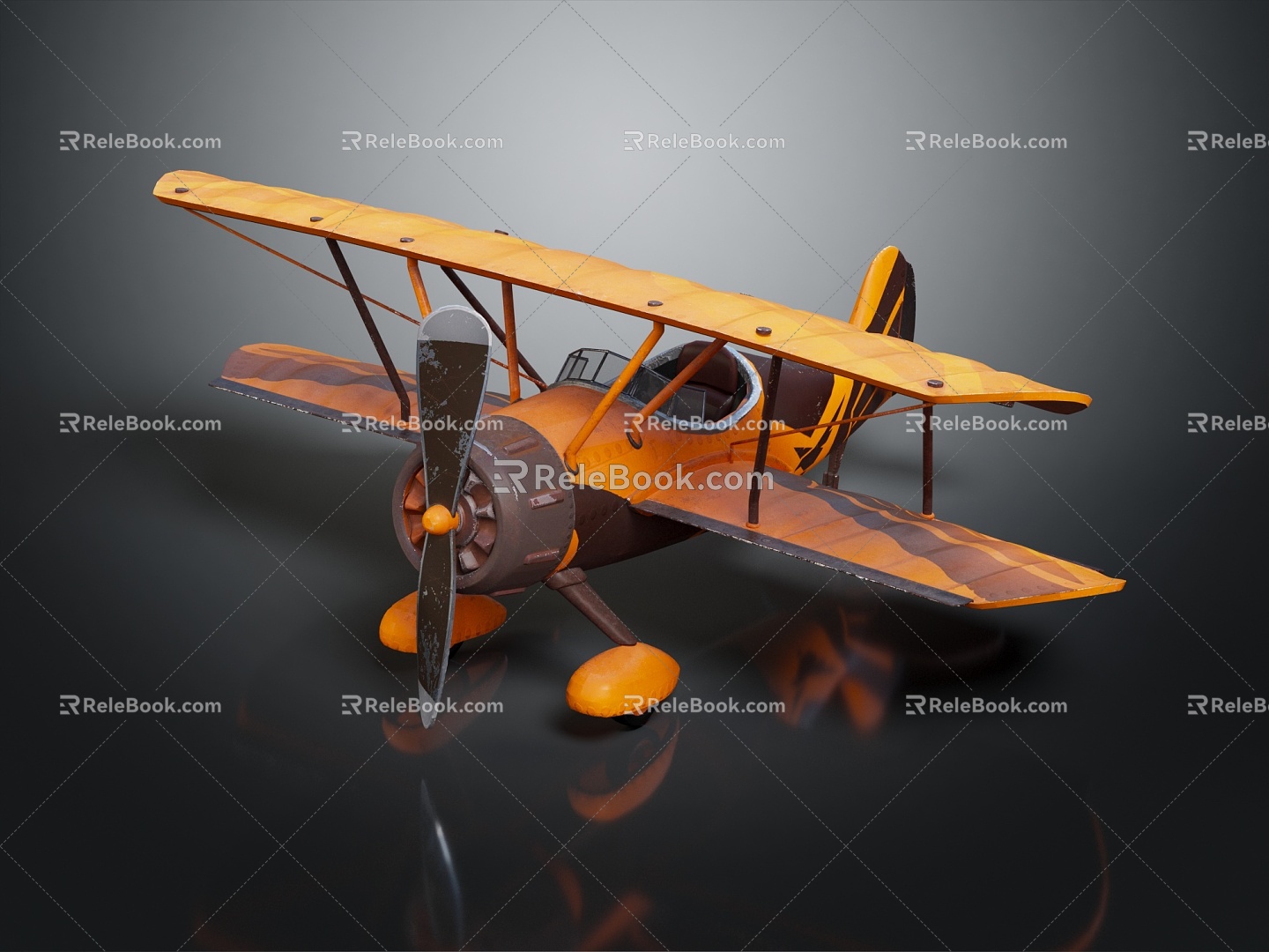 Modern Aircraft Cartoon Aircraft Vintage Aircraft World War II Aircraft 3d model