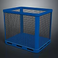 Blue Mesh Storage Container Equipment For Industrial Warehouse Logistics Use