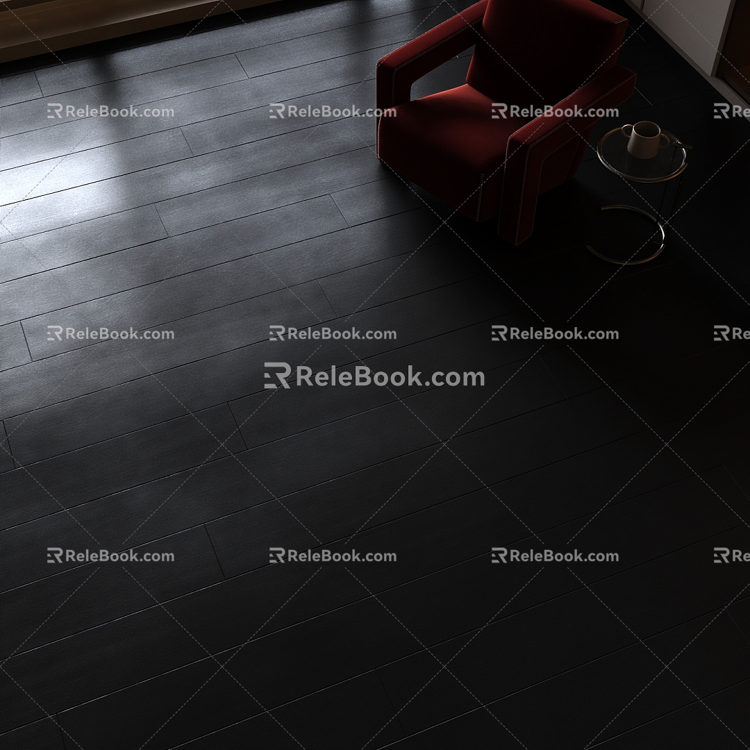 Black Wood Floor Mountain Wood Floor 3d model