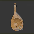 Handcrafted Wooden Musical Instrument With Intricate Carved Star Pattern And Traditional Design Elements