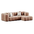 Modern Modular Sofa Designs With Soft Fabric And White Decorative Pillows 3d model