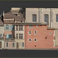 Pastel Colored Multi Story Traditional Residential Building With Multiple Windows And Balconies