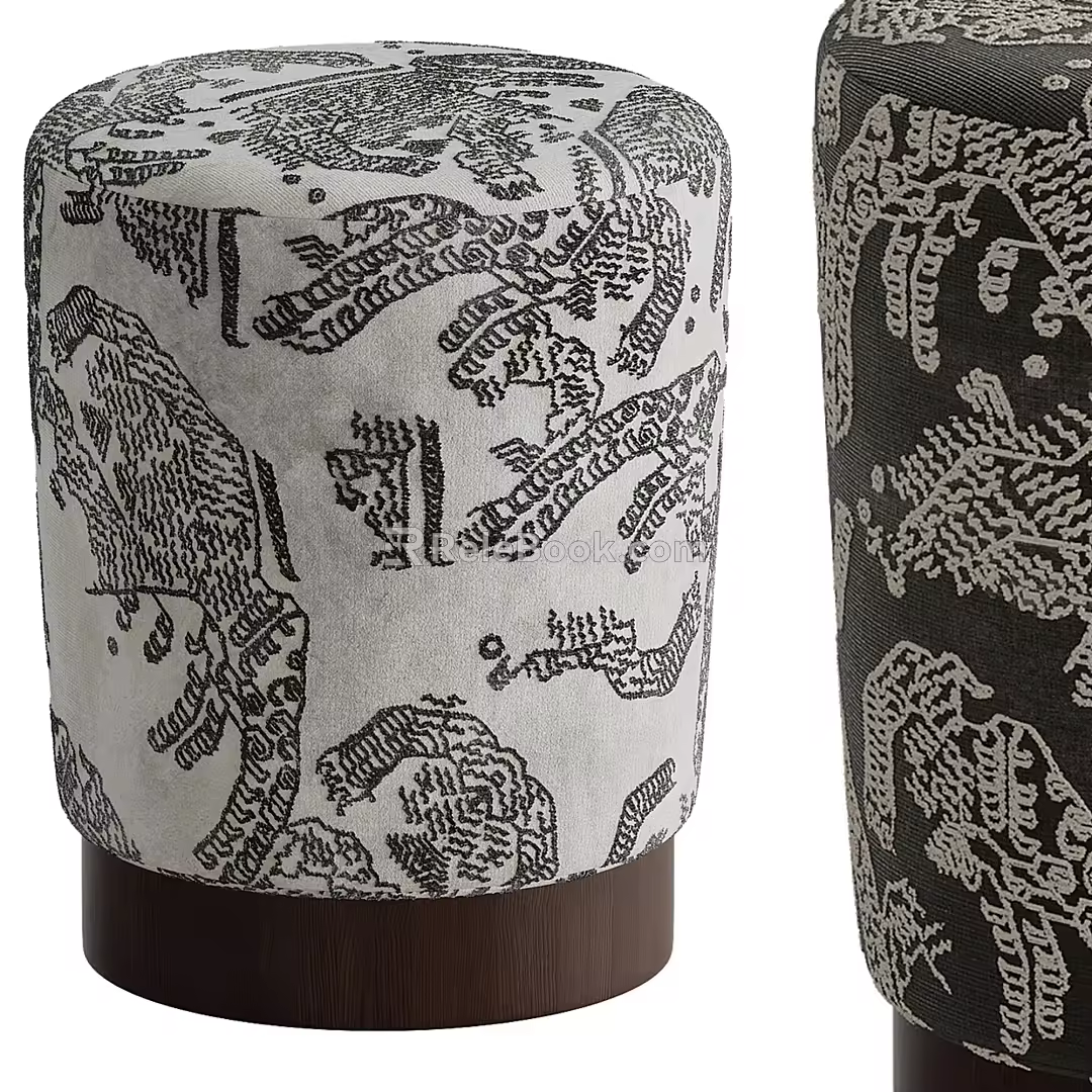 Modern Sofa Stool Low Stool Round Stool 3d model