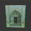 Intricate Traditional Archway Adorned With Colorful Tile Patterns And Stone Base Structure