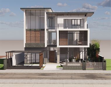 Modern single-family villa Simple single-family villa 3d model