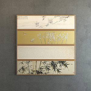 New Chinese-style Plant Painting Hanging Painting Decorative Painting 3d model