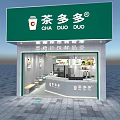CHA DUO DUO Milk Tea Shop With Brown Sugar Pearl Fresh Milk Tea Green Signboard