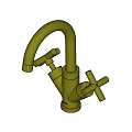 Elegant Golden Faucet With Cross Handles For Classic Bathroom Design