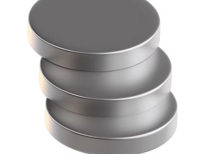 High Quality Stacked Round Silver Metallic Industrial Equipment Components for Machinery 3d model