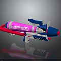 Colorful Toy Weapon Featuring Shark Logo Pink Blue Red Rocket Launcher Design For Kids Play