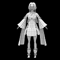 Game Movie Character Wearing Light Green Off Shoulder Outfit Long Sleeves Short Skirt Matching Boots