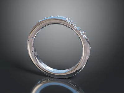 Silver Daily Use Ring With Shiny Surface And Elegant Decorative Details 3d model