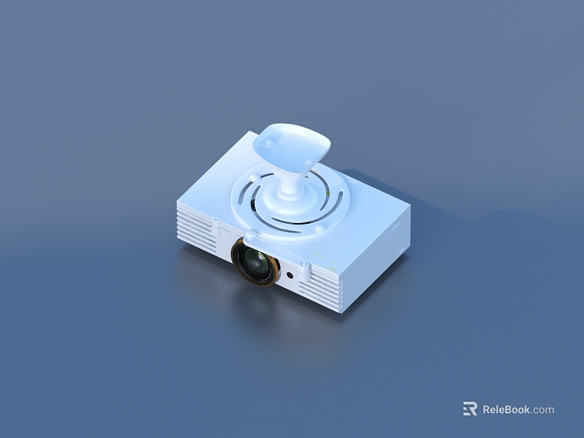 White Projector Monitor With Sleek Compact Design For Home Security Surveillance 3d model 