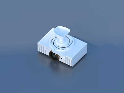 White Projector Monitor With Sleek Compact Design For Home Security Surveillance 3d model
