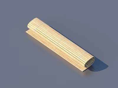 Traditional Bamboo Scroll Book With Ancient Style And Handcrafted Design 3d model