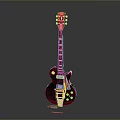 Sleek Black Electric Guitar As Daily Living Item With Gold Hardware And White Pickguard