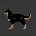 Low Poly Black And Brown Dog 3D Model With Geometric Design And Smooth Surface 3d model