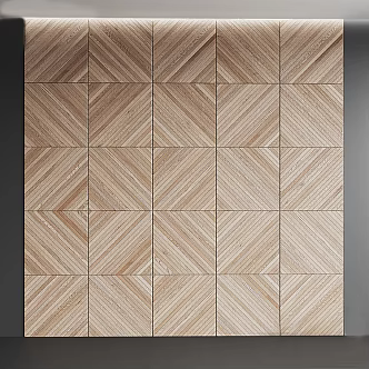 Modern wood mosaic wall decoration wall panel decorative board background wall 3d model
