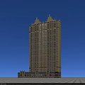 Modern Commercial Complex With Tall Building Exterior Design Decorative Top And Ground Floor Shops