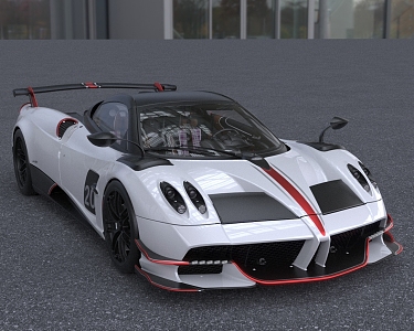 Pagani HuayraBC Racing Super sports car 3d model