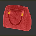 Elegant Red Handbag With Golden Hardware And Classic Top Handle Design