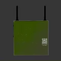 Green Wireless Electronic Device With Dual Antennas And Control Panel Design 3d model