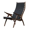 Modern Leisure Chair With Wooden Frame And Black Cushion Design