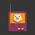 Pink Kids Computer With Yellow Screen Pig Face Design Antenna And Buttons
