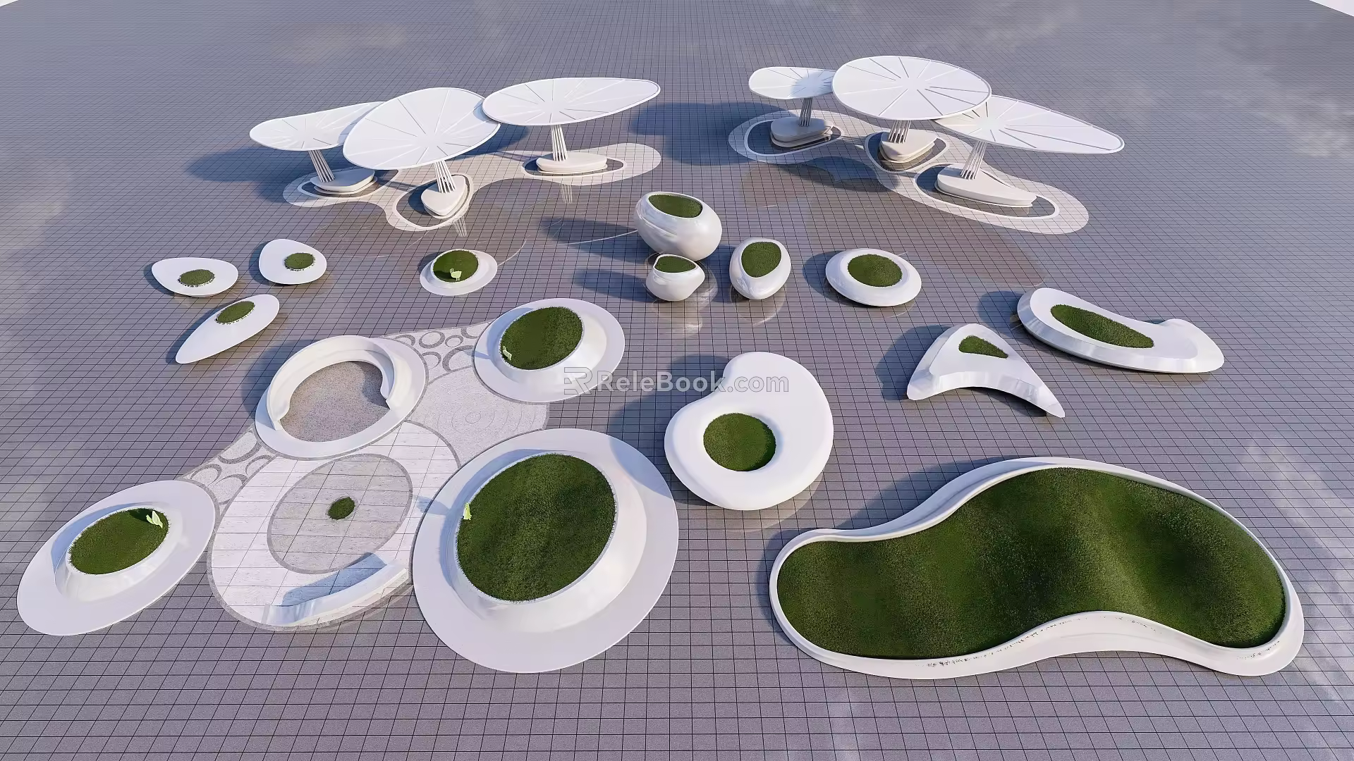 Modern tree pool tree pool stool 3d model