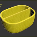 Yellow Oval Two Compartment Storage Container For Household Organizing Daily Use