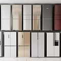 Various Styles And Colors Of Refrigerators And Freezers On