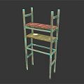 Vintage Wooden Shelf With Three Open Tiers And Natural Wood Design