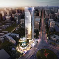 Modern Commercial Building Hanzhong Building Guide Animation 3d model