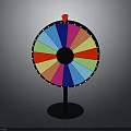Colorful Spinning Wheel Household Item With Multi Colored Sections And Pointer