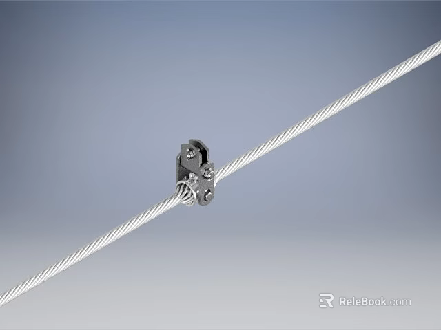 Industrial Equipment Durable Steel Cable With Secure Metal Clamp Fitting 3d model 