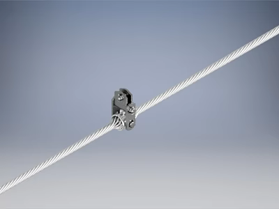 Industrial Equipment Durable Steel Cable With Secure Metal Clamp Fitting 3d model